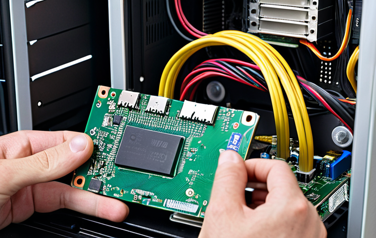Diagnosing SSD Connections**

"A close-up photograph showcasing the internal components of a desktop computer. Focus on clearly labeled SATA cables and power connectors attached to an SSD. The scene is well-lit, emphasizing proper cable management and connections. A technician in a clean, professional environment is carefully inspecting the connections. Fully clothed, appropriate attire, safe for work, perfect anatomy, correct proportions, professional photography, high quality, diagnostic tools subtly visible in the background. Family-friendly, modest setting."

**