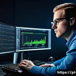그래픽카드 드라이버 충돌 문제 해결 - A detailed, realistic digital illustration of a computer technician diagnosing a graphics card drive...