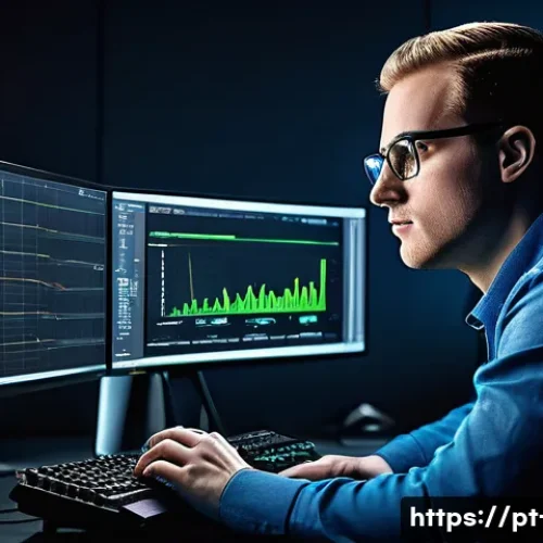 그래픽카드 드라이버 충돌 문제 해결 - A detailed, realistic digital illustration of a computer technician diagnosing a graphics card drive...